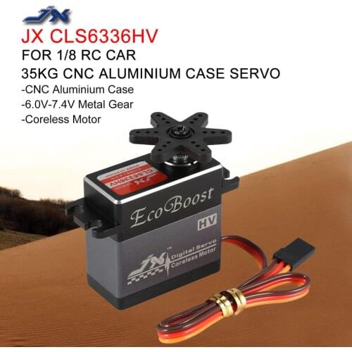 Hot! JX 35KG 6-7.4V High Voltage Metal Gear Aluminium Shell Digital Coreless Servo for 1/8 RC Car 2000mm Fixed-Wing Airplane Toy