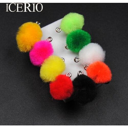 ICERIO 9PCS #12 Micro Egg Trout Fly Mimic Salmon Roe Glo-bug Shape Fly Trout Fishing Lures