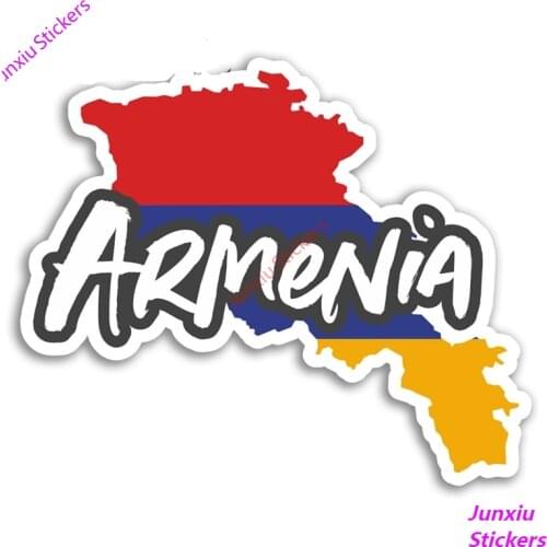 Armenia Map Vinyl Car Stickers and Decals Flag Travel Sticker Laptop Luggage Waterproof Accessories Bumper Car Decal KK10*10cm