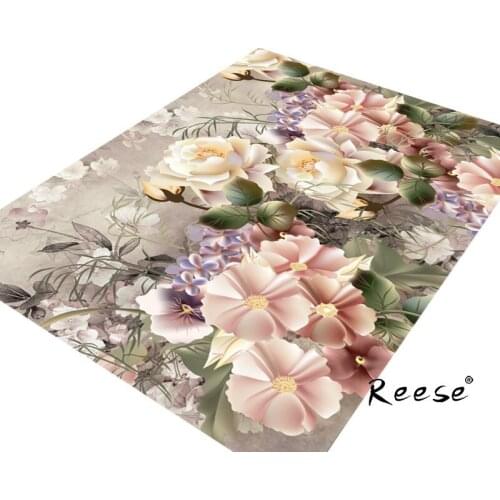 Reese Lunch In Flowers Series Area Rug Korean Style Print Carpets For Diningroom Restaurant Living Room Hotel Bathroom Anti Slip