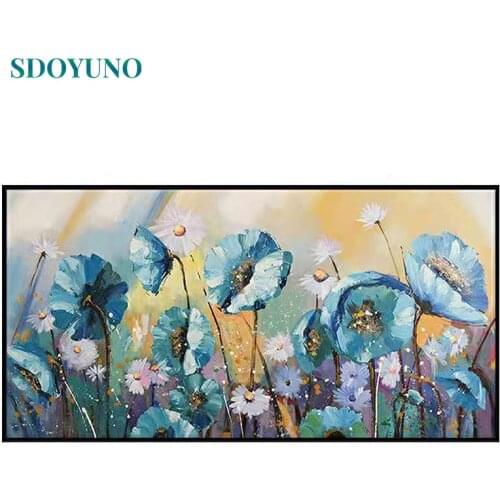 SDOYUNO 60x75cm Paint By Numbers For Adult Flowers DIY Oil Painting By Numbers On Canvas Frameless Number Painting Home Decor