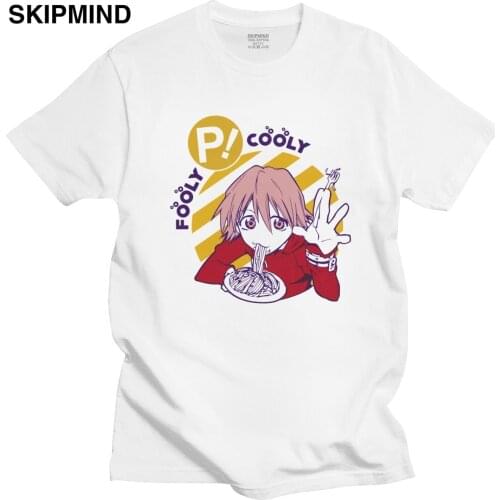 Trendy Fooly Cooly Japan Anime Haruko Haruhara T Shirt for Men 100% Cotton T-shirt O-neck Short Sleeve Animation FLCL Managa Tee