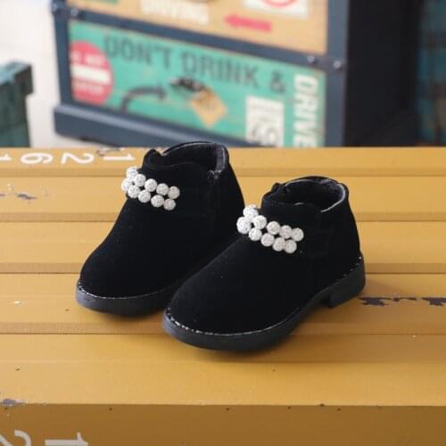 Princess Fashion Beaded Ankle Boot Baby Autumn Kids Shoes Little Girl Winter 2020 New ChildrenS Leather Boots 1 2 3 4 5 6 Years