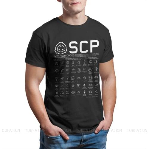 MTF Field Codes TShirt For Men SCP Foundation Fictional Organization Clothing Style T Shirt Soft Printed Loose