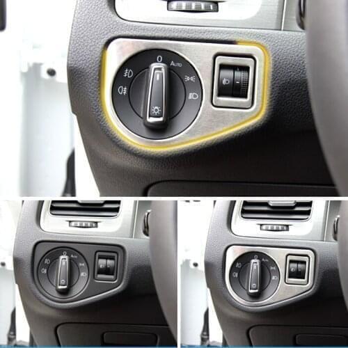 Car Interior Headlight Switch Trim Cover Sticker For VW GOLF 7 MK7 VII Auto Accessories