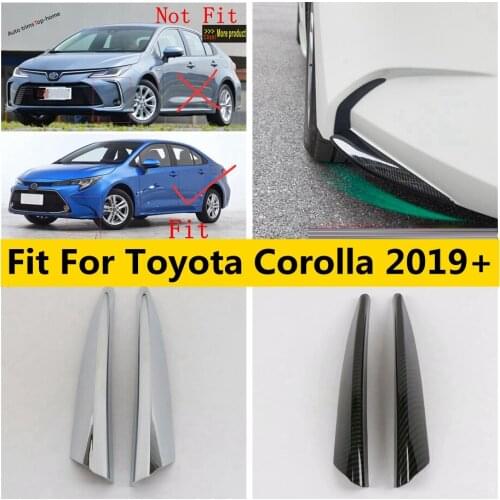 Yimaautotrims ABS Chrome Carbon Fiber Exterior For Toyota Corolla 2019 - 2021 Front Fog Lights Lamp Eyelid Eyebrow Cover Trim