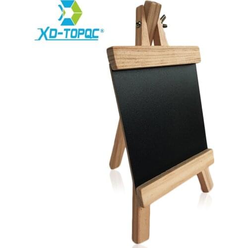 XINDI 12*23cm Mini Desktop Blackboard Pine Wood Easel Chalkboard Kid Wood Black Board Collapsible Writing Boards Free Chalk BB70