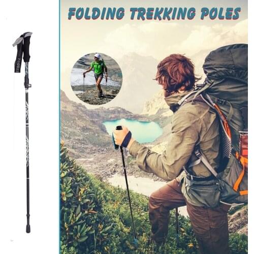 Newest Folding Trekking Poles With Tungsten Steel Tips With Adjustable Wrist Straps And Removable Outdoor Aluminum Alloy