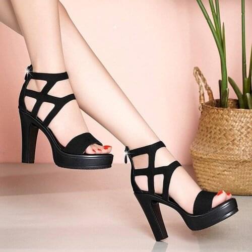 New Hollow out women Sandal for woman Fashion Platform Sexy party Sandals woman shoes summer Fish Mouth Zipper Sandal shoes