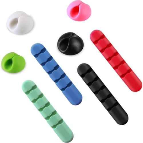 Cable organizer Silicone Cable USB Winder For Desktop Earphone Headset management Mouse Flexible holder Clips Tidy Wire
