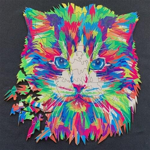 Jigsaw Puzzle DIY Unique Animal Shape Wooden Puzzles for Adults Children Educational Toys High Quality Wood Interactive Gifts