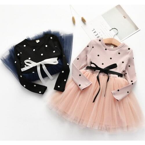 BibiCola new grils dress 2018 autumn spring children fashion mesh cotton princess dress girls kids party dress girls clothes