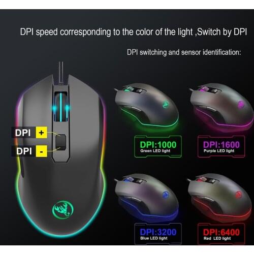 New A866RGB Illuminated Wired Mouse Wired Gaming Mouse 4 Level DPI 6 Light Mode Optional Adjustable Up To 6400dpi For Pc Gamer