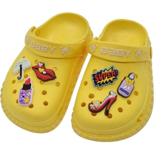 DIY Hole Slippers Shoe Chars for Crocs Designer Accesoire Decoration High Heel Lipstick Garden Shoe Decoration Fit Kids Gift