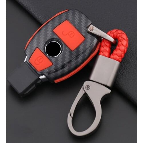 Carbon fiber silica gel Car Key Case Cover For Mercedes Benz A180 A200 A260 W203 W210 W211 AMG W204 C E S CLS CLK CLA SLK Classe