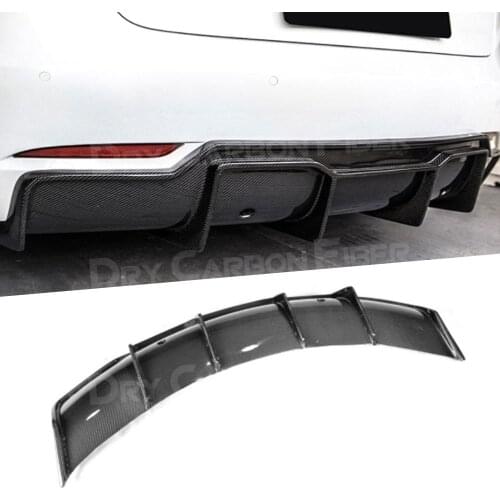 Dry Carbon Rear Lip Diffuser For Tesla Model 3 2018 2019 2020 Carbon Fiber / FRP Back Bumper Lip Guard Spoiler Car Styling