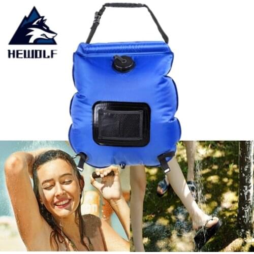 Outdoor 20L Solar Heated Shower Water Bag Camping Trip Folding Portable Beach Camp Shower Bathing Bag