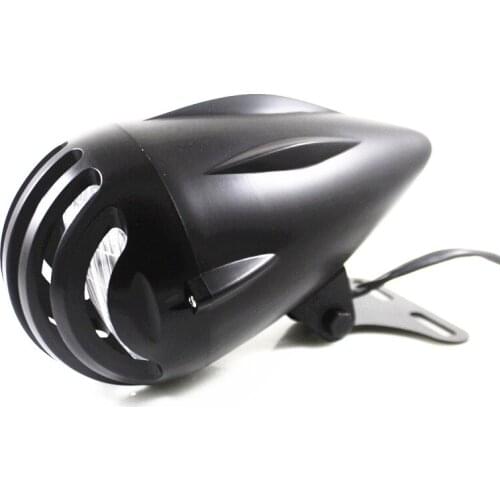 Motorcycle H4 Bullet High Low Beam Headlight Light w/Bracket Mount Custom Cruiser Bobber Chopper Touring Atv Scooter Offroad