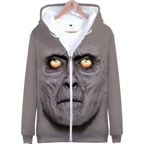 Hoodies Streetwear Sweatshirt 3D Plus Size Women Men Kids Casual Zip-up Hooded High Quality Full Ghost Doll Young People Cloth