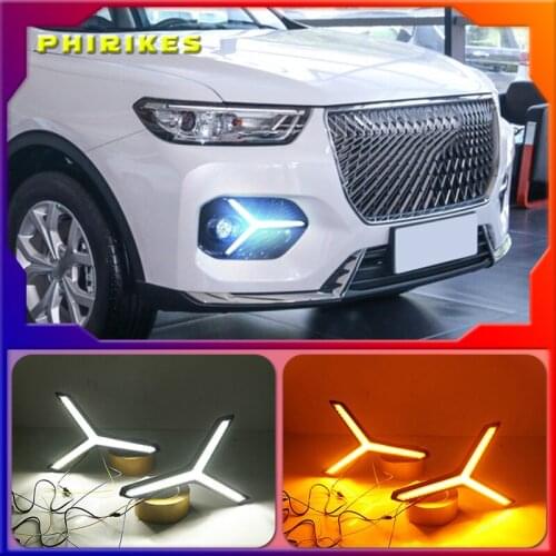 Turn signal DRL Drive Light with fog lamp hole For Great Wall Haval H6 Hover H6 2020 2021 LED Daytime Running Lights