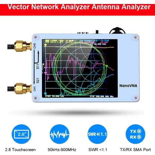 2.8 inch LCD Display NanoVNA Nano VNA Vector Network Analyzer Antenna Analyzer Standing Wave MF HF VHF UHF Genius 50KHz-300MHz