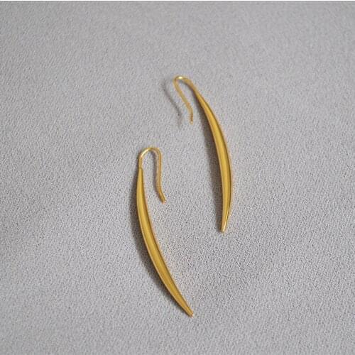 Water drop dangle earrings for women elegant exaggeration smooth surface simple crescent long Gold Color Earring fashion jewelry