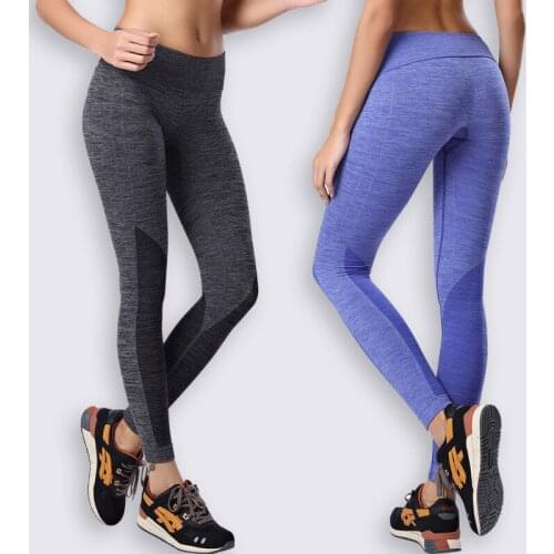 2019 New Fashion Women Fitness Elastic Leggings Solid High Stretch Workout Quick Dry Dancing Pants Breathable Trousers