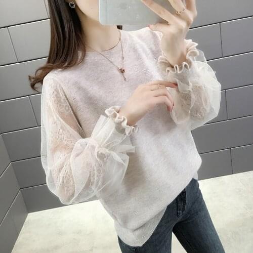 Easy to wear western style in 2021 within the new winter dress lace sleeve render unlined upper garment knitting coat