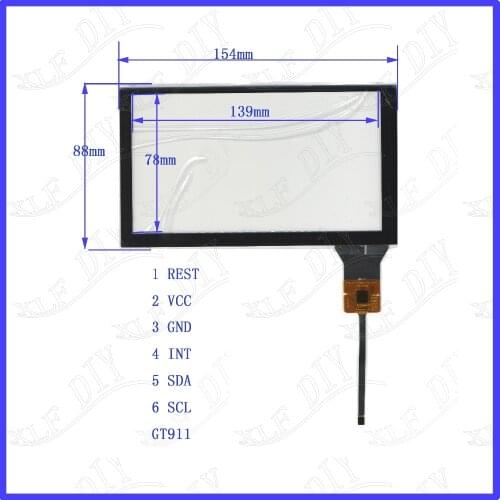 ZhiYuSun Freeshipping YH-CTP8017 154*88compatible 6.2inch Capacitive screen glass For GPS CAR 154mm*88mm GT911