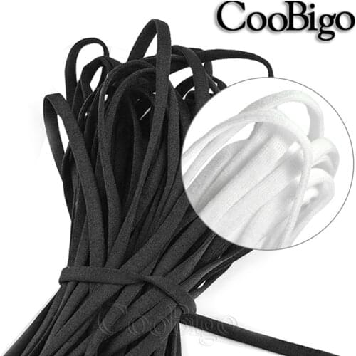 10M 5mm Width Spandex Masks Elastic Band String Mask Ear Hanging Cord Flat Elastic Band For Sewing DIY Mask