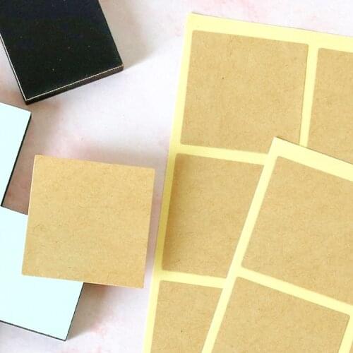 102pcs Vintage Blank Kraft Seal Sticker Square Paper Label for Handmade Products 35mm Gift Sealing Sticker DIY Note Labels