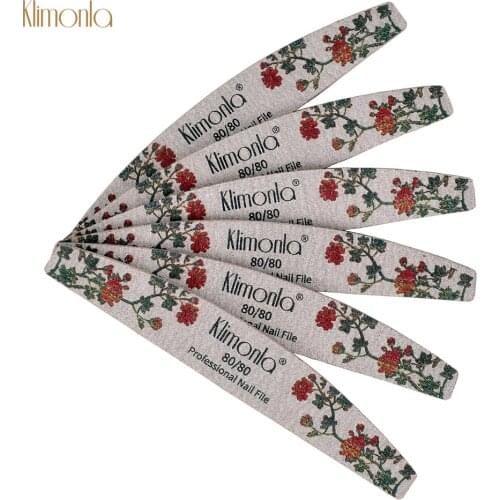 5Pcs Nail File Buffer Rose Flower Printed Grey Sandpaper Polishing Buffering Tools Professional nagelvijl Manicure Accessories
