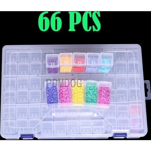 66/32 Grids Diamond Painting Tools Beads Container Diamond Painting Accessories Rhinestones Storage Case Organizer Dropshipping