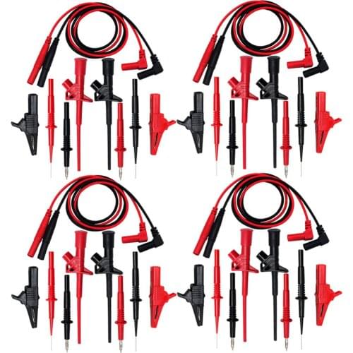 AideTek needle tipped tip leadmodular heavy duty test probe handles TL809 leads set for multimeter leads 4TLP20162