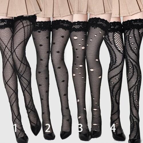 1/6 Scale Seamless Mesh Stockings Model High Socks Tights For 12'' Female Soldier Action Figure Body Toy Doll