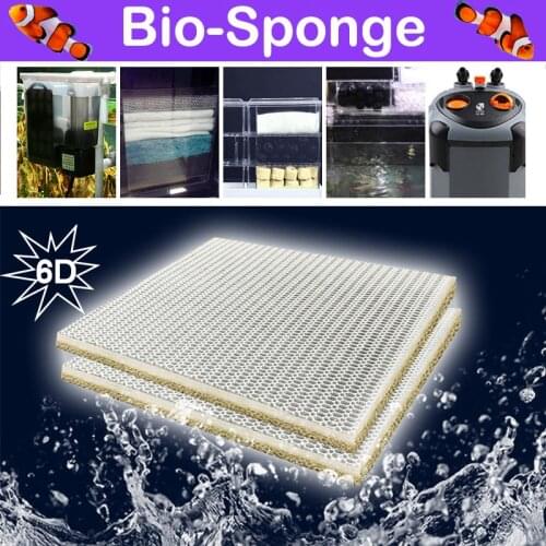 6 Layers Aquarium Filter Sponge No Glue Foam Biochemical Cotton Fish Tank Filtration Accessories Aquarium Filter