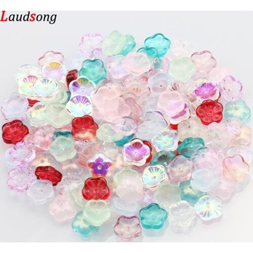 10-50Pcs 10mm Multicolor AB Czech Glass Beads Spacer Flower Beads For Jewelry Making Handmade Necklace Bracelet Diy Accessories