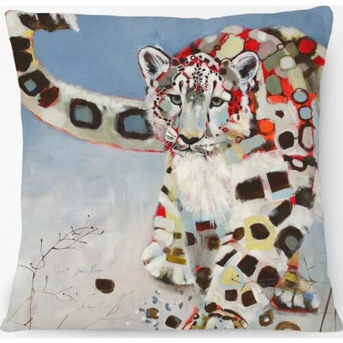 Color Painting Animals Fawn Buffalo Hare Leopard Cushion Cover Pillow Case For Sofa Couch Decoration