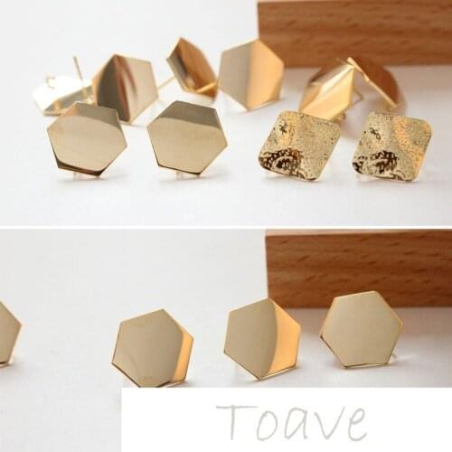 Color-retaining 18k copper plated real gold geometry European and American style ear hook diy earring material accessories