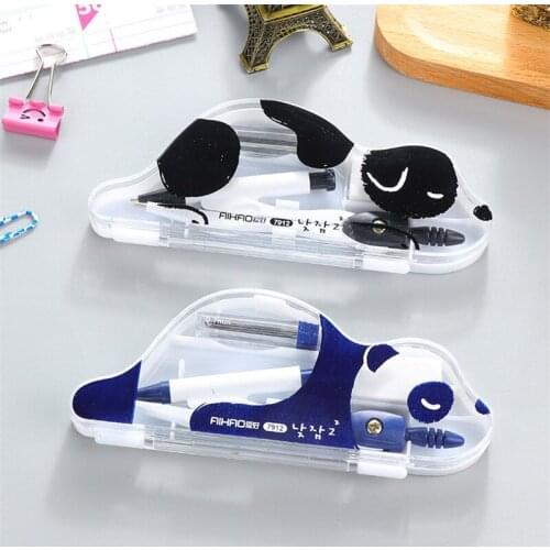 DL Creative simple compasses set cartoon animal pattern lazy sloth bears fresh and natural learning stationery