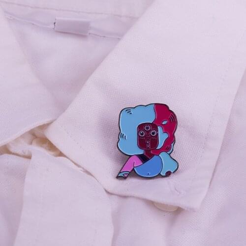 Steven Universe Garnet Enamel Pin Cute Cartoon Brooch Ruby Sapphire Shield Badge Adventure Jewelry Gifts