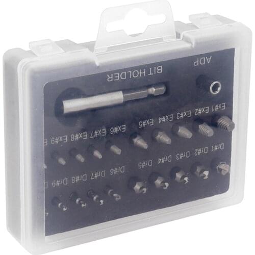 Socket Adapter Bolt Extractor Screw 22 PCS Wide Usages Stripped HSS Magnetic Extension Bit Holder