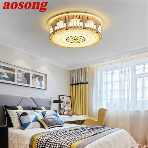 AOSONG Crystal Ceiling Lighting Postmodern Luxury LED Lamp Fixtures Home For Dining Room Decoration