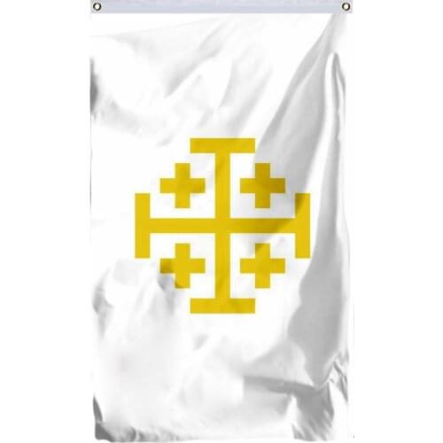 Israel Kingdom Jerusalem Vertical Plate Flag 90x150cm 3x5ft City Government Banner 100D Polyester Double Stitched High Quality