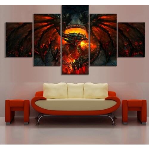 Phoenix Dragon Video Games Diamond Multi-Panel diamond painting Cross Stitch Full Square Round diamond embroidery 5 PCs I132