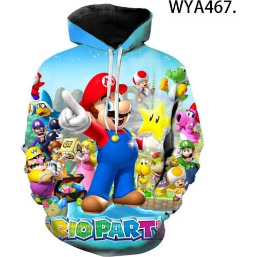 Classic Games Super Mario Hoodies Men Women Children Adventure Island Sweatshirts Boy Girl Kids Cool Super Smash Bros 3D Hoodie