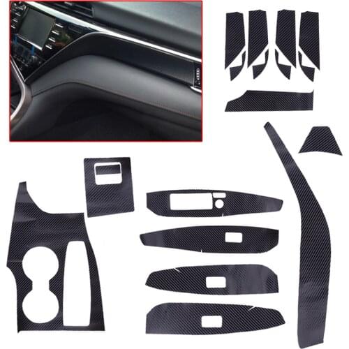 Car Interior Center Console Steering Wheel Gear Panel Decor Sticker Kit 3D PVC Fit for Toyota Camry 2018 2019 2020