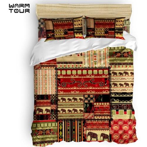 WARMTOUR Duvet Cover Africa Indian Elephant Duvet Cover Set 4 Piece Bedding Set For Beds DHL Shipping Methods