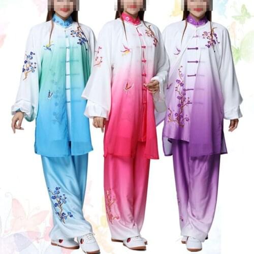 Summer/Spring Customized Embroidered Plum Tai Chi Performance Clothing Kung Fu Suits Veil Martial Arts Uniforms Taiji Suit