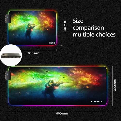 Merriger RGB Hot-selling New Product Four USB Port Connection Keyboard Csgo Game Essential LED Desktop Luminous Mouse Pad Xxl